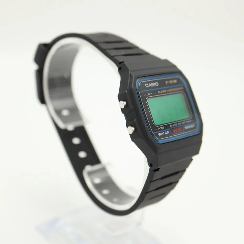 Casio F-91W Custom Mod UPGRADED BACKLIGHT Color Screen Green Digital Watch